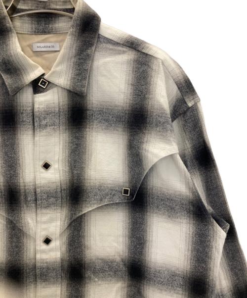 solaris&co（ソラリスアンドコー）solaris&co (ソラリスアンドコー) オンブレチェックシャツ グレー サイズ:38の古着・服飾アイテム