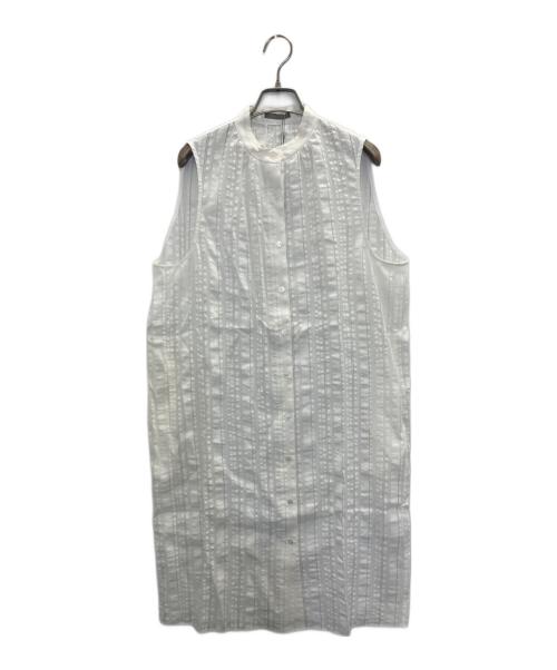 theory luxe（セオリーリュクス）theory luxe (セオリーリュクス) ノースリーブストライプワンピース ホワイト サイズ:32の古着・服飾アイテム