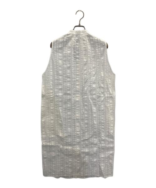 theory luxe（セオリーリュクス）theory luxe (セオリーリュクス) ノースリーブストライプワンピース ホワイト サイズ:32の古着・服飾アイテム