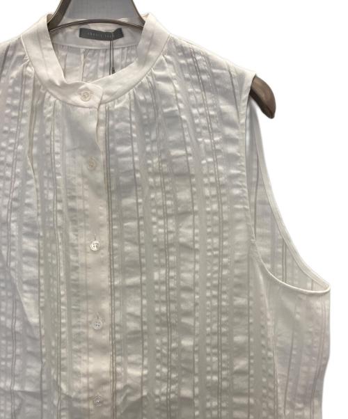 theory luxe（セオリーリュクス）theory luxe (セオリーリュクス) ノースリーブストライプワンピース ホワイト サイズ:32の古着・服飾アイテム