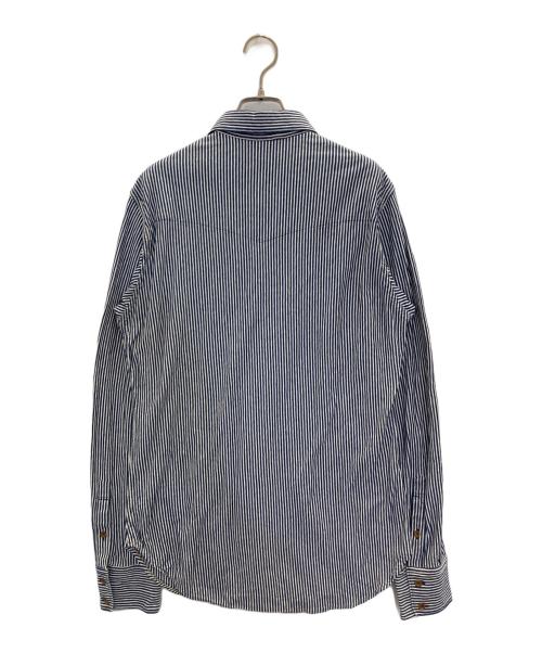 45R（フォーティファイブ・アール）45R (フォーティファイブ・アール) ストライプシャツ ネイビー サイズ:3の古着・服飾アイテム