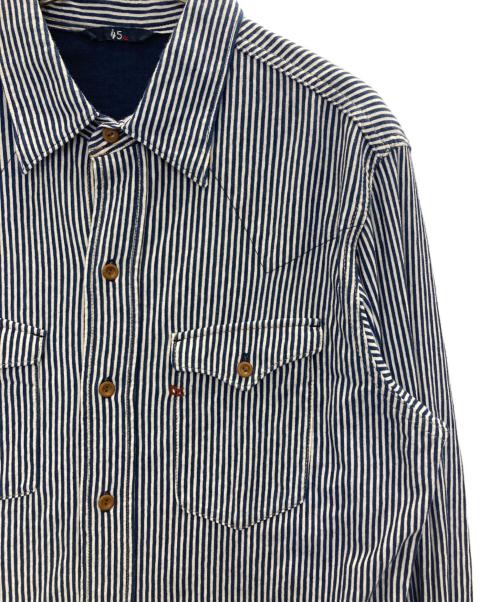 45R（フォーティファイブ・アール）45R (フォーティファイブ・アール) ストライプシャツ ネイビー サイズ:3の古着・服飾アイテム