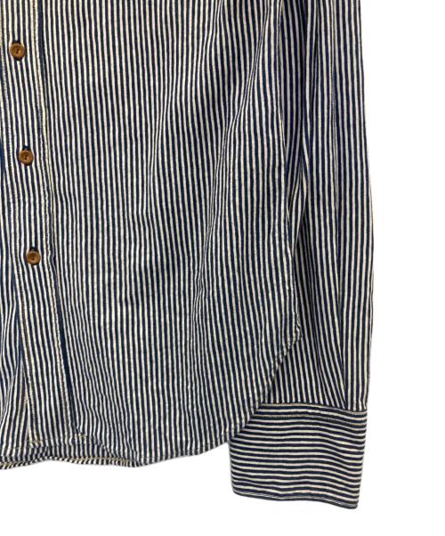 45R（フォーティファイブ・アール）45R (フォーティファイブ・アール) ストライプシャツ ネイビー サイズ:3の古着・服飾アイテム