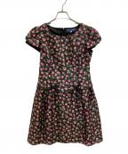 M'S GRACYエムズグレイシー）の古着「フラワーカップスリーブワンピース」｜ブラック