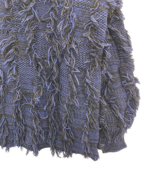 Laraaji（ララージ）Laraaji (ララージ) カットフリンジプルオーバーニット ネイビー サイズ:Ⅿ 未使用品の古着・服飾アイテム