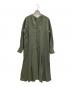 BEARDSLEY（ビアズリー）の古着「カラーレスシャツワンピース」｜グリーン