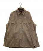 CARUSOカルーゾ）の古着「千鳥柄シャツジャケット」｜ブラウン