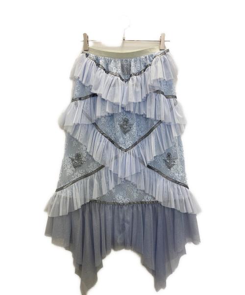 rurumu（ルルムウ）rurumu (ルルムウ) レーススカート ブルー サイズ:FREEの古着・服飾アイテム
