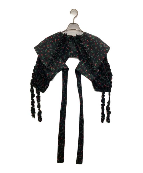 rurumu（ルルムウ）rurumu (ルルムウ) Liberty frill short tops ブラック サイズ:FREEの古着・服飾アイテム