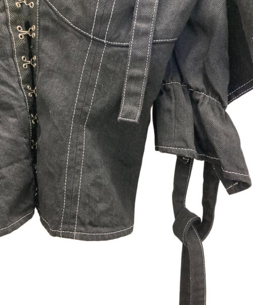 rurumu（ルルムウ）rurumu (ルルムウ) flare ribbon sleeve bustier ブラック サイズ:FREEの古着・服飾アイテム