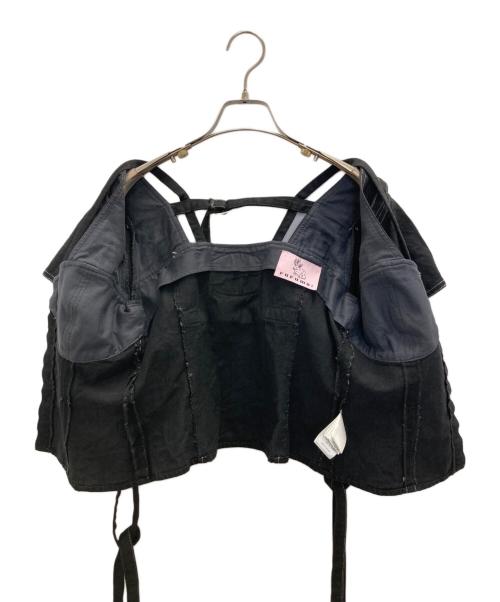 rurumu（ルルムウ）rurumu (ルルムウ) flare ribbon sleeve bustier ブラック サイズ:FREEの古着・服飾アイテム