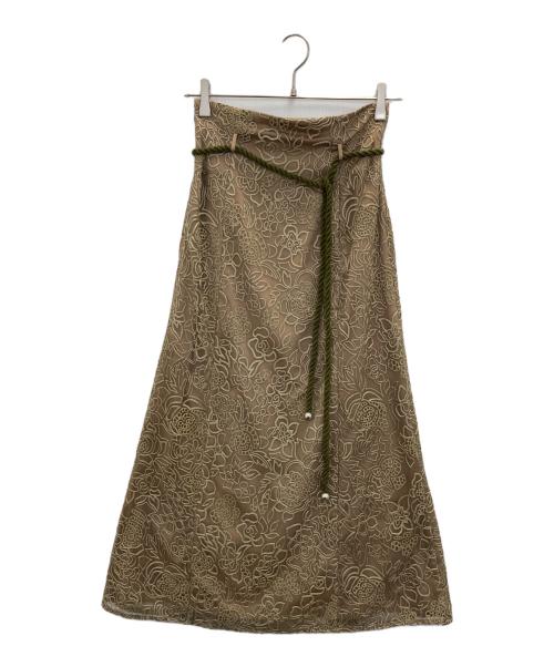 Lily Brown（リリーブラウン）Lily Brown (リリーブラウン) 刺繍レースマーメイドスカート ブラウン サイズ:1の古着・服飾アイテム