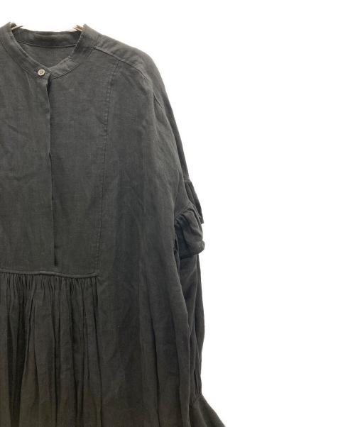 Whim Gazette（ウィムガゼット）Whim Gazette (ウィムガゼット) フレンチリネンワンピース ブラック サイズ:FREEの古着・服飾アイテム