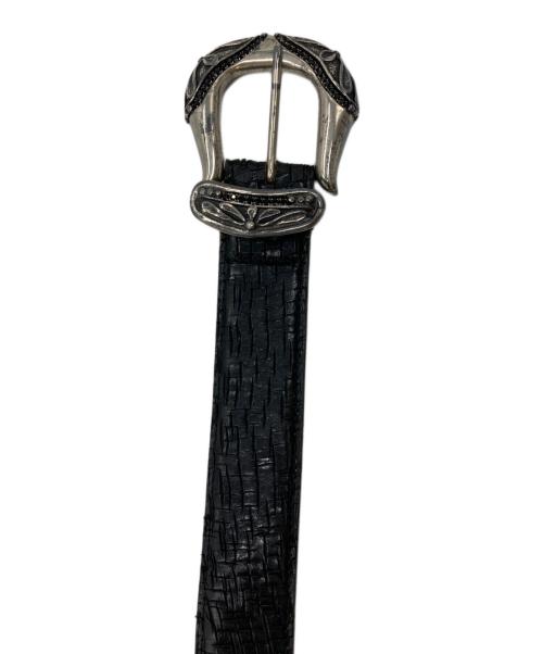 TORNADO MART（トルネードマート）TORNADO MART (トルネードマート) 型押し装飾バックルレザーベルト ブラックの古着・服飾アイテム