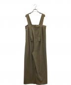 STYLE MIXERスタイルミキサー）の古着「センタープレスワイドロンパース」｜ベージュ