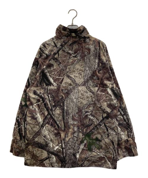 POT MEETS POP（ポットミーツポップ）Pot Meets Pop (ポットミーツポップ) HALF ZIP JACKET REAL CAMO ブラウン サイズ:Lの古着・服飾アイテム