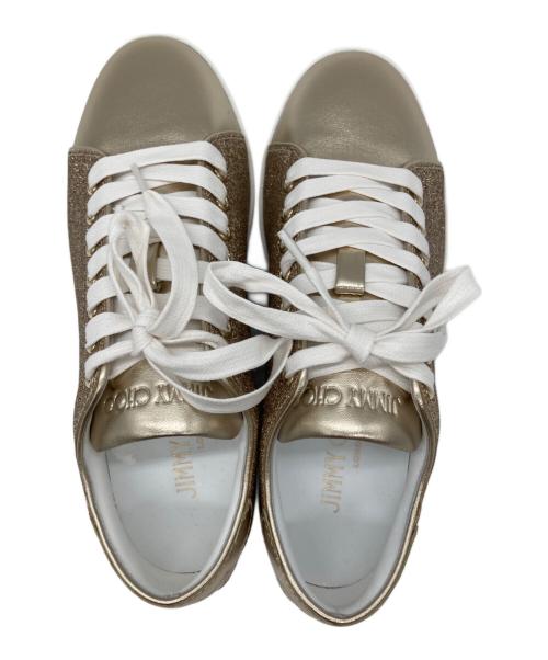JIMMY CHOO（ジミーチュウ）JIMMY CHOO (ジミーチュウ) ローカットスニーカー ゴールド サイズ:36の古着・服飾アイテム