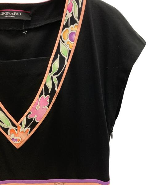 LEONARD（レオナール）LEONARD (レオナール) ノースリーブワンピース ブラック サイズ:表記無しの古着・服飾アイテム