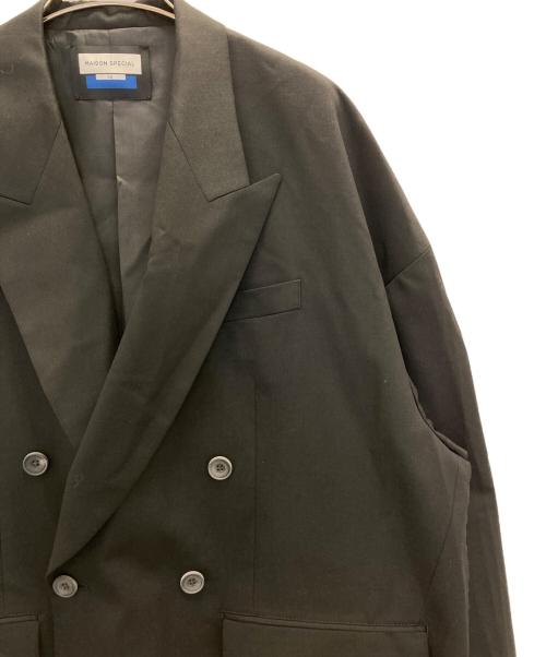 MAISON SPECIAL（メゾンスペシャル）MAISON SPECIAL (メゾンスペシャル) Wool Mix Smooth Prime-Over Peaked Lapel Double Tailored Jacket ブラック サイズ:2の古着・服飾アイテム