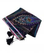 LEONARD FASHIONレオナールファッション）の古着「シルクウールブレンドタッセルストール」｜ブラック