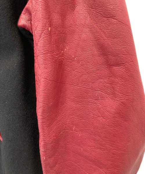BISON SPORTS WEAR（ビソンスポーツウェア）BISON SPORTS WEAR (ビソンスポーツウェア) バーシティジャケット レッド×ブラック サイズ:表記無しの古着・服飾アイテム