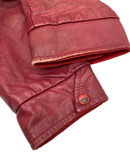 BISON SPORTS WEAR（ビソンスポーツウェア）BISON SPORTS WEAR (ビソンスポーツウェア) バーシティジャケット レッド×ブラック サイズ:表記無しの古着・服飾アイテム