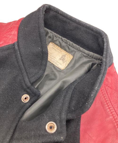 BISON SPORTS WEAR（ビソンスポーツウェア）BISON SPORTS WEAR (ビソンスポーツウェア) バーシティジャケット レッド×ブラック サイズ:表記無しの古着・服飾アイテム