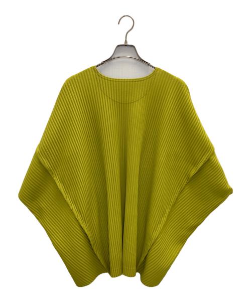 HOMME PLISSE ISSEY MIYAKE（オム プリッセ イッセイ ミヤケ）HOMME PLISSE ISSEY MIYAKE (オム プリッセ イッセイ ミヤケ) オーバーサイズドドルマンスリーブプリーツTシャツ イエロー サイズ:3の古着・服飾アイテム