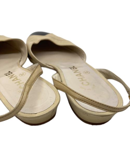 CHANEL（シャネル）CHANEL (シャネル) バイカラーサンダル ベージュ×ブラック サイズ:6の古着・服飾アイテム