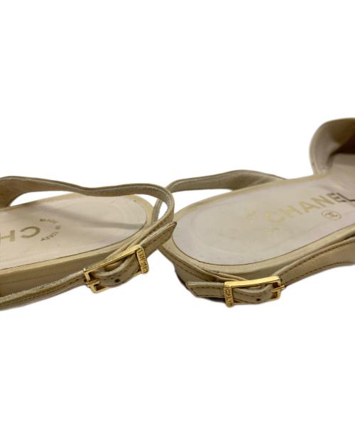 CHANEL（シャネル）CHANEL (シャネル) バイカラーサンダル ベージュ×ブラック サイズ:6の古着・服飾アイテム