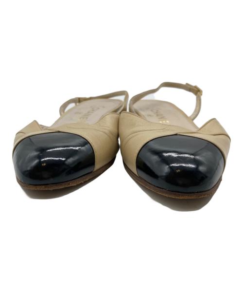 CHANEL（シャネル）CHANEL (シャネル) バイカラーサンダル ベージュ×ブラック サイズ:6の古着・服飾アイテム