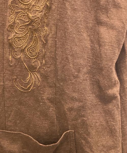 KUSTOM STYLE（カスタムスタイル）KUSTOM STYLE (カスタムスタイル) コットンリネンキューバシャツ ブラウン サイズ:Ⅼの古着・服飾アイテム