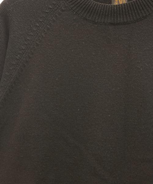 BATONER（バトナ―）BATONER (バトナ―) AGING WOOL RAGLAN SLEEVE CREW NECK ブラック サイズ:2の古着・服飾アイテム