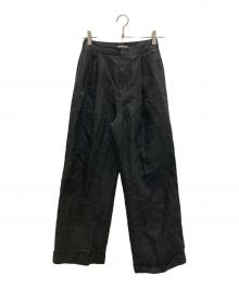 Demi-Luxe Beams（デミルクス ビームス）の古着「リネン2タックワイドパンツ」｜ブラック