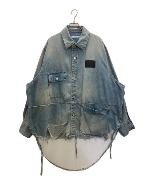 jieda（ジエダ）Jieda (ジエダ) DAMAGE OVER DENIM SHIRT ブルー サイズ:2の古着・服飾アイテム