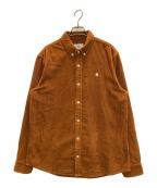 Carhartt WIPカーハート ワークインプログレス）の古着「L/S MADISON CORD SHIRTS」｜ブラウン