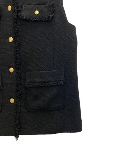 green label relaxing（グリーンレーベルリラクシング）green label relaxing (グリーンレーベルリラクシング) ツイードフリンジベスト ブラック サイズ:SIZE　FREEの古着・服飾アイテム