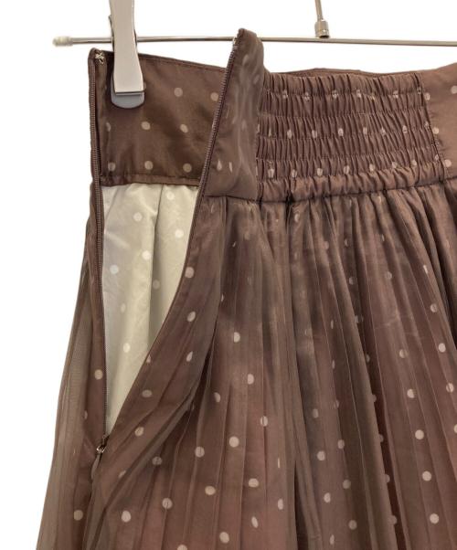 Snidel（スナイデル）Snidel (スナイデル) プリーツシフォンレイヤードプリントスカート ブラウン サイズ:Sの古着・服飾アイテム