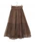 Snidel（スナイデル）の古着「プリーツシフォンレイヤードプリントスカート」｜ブラウン
