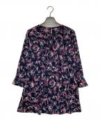 Leilian WHITE LABELレリアン ホワイトレーベル）の古着「フラワーチュニックブラウス」｜ブラック