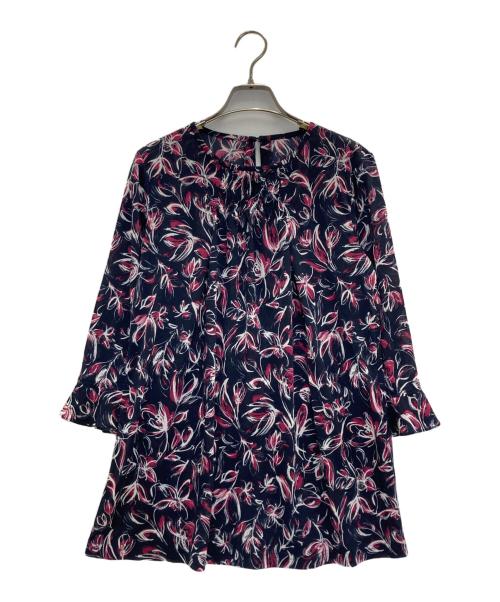 Leilian WHITE LABEL（レリアン ホワイトレーベル）LEILIAN white label (レリアン ホワイトレーベル) フラワーチュニックブラウス ブラック サイズ:9の古着・服飾アイテム