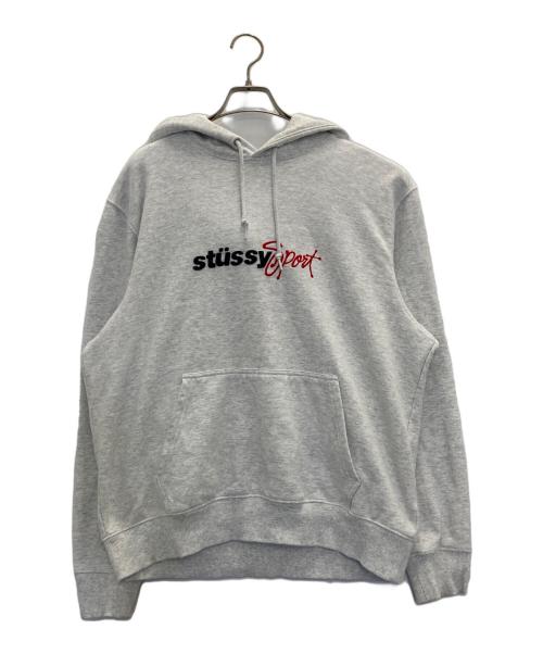 stussy（ステューシー）stussy (ステューシー) SPORT EMBROIDERED HOODIE グレー サイズ:Ⅼの古着・服飾アイテム