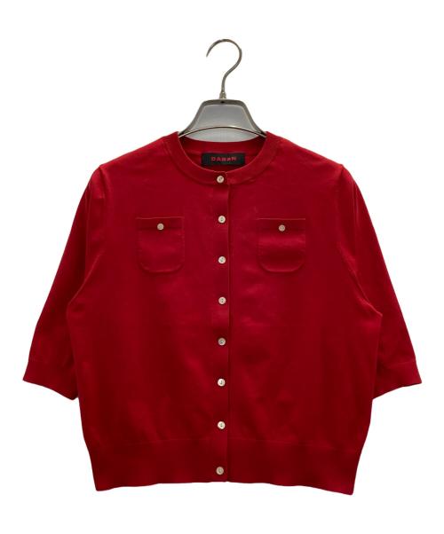 CABAN（キャバン）CABaN (キャバン) ファインポリエステル ハーフスリーブポケットカーディガン レッド サイズ:Sの古着・服飾アイテム