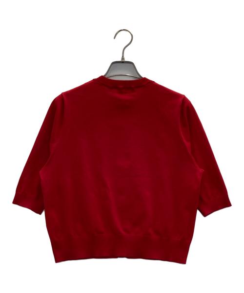 CABAN（キャバン）CABaN (キャバン) ファインポリエステル ハーフスリーブポケットカーディガン レッド サイズ:Sの古着・服飾アイテム