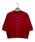 CABaN（キャバン）の古着「ファインポリエステル ハーフスリーブポケットカーディガン」｜レッド