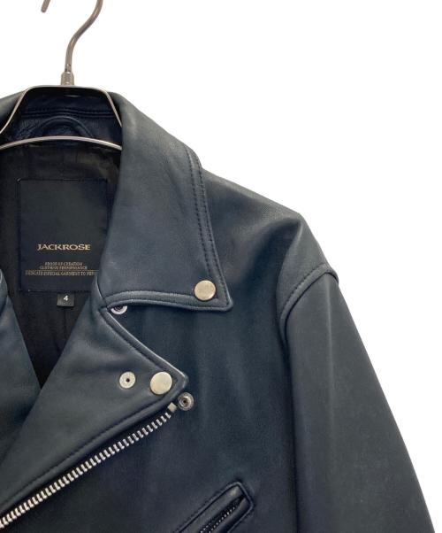 JACKROSE（ジャックローズ）JACKROSE (ジャックローズ) ラムレザーダブルライダースジャケット ダークネイビー サイズ:Lの古着・服飾アイテム