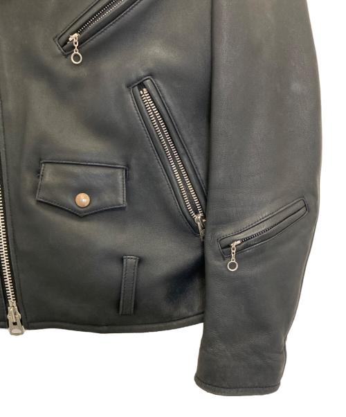 JACKROSE（ジャックローズ）JACKROSE (ジャックローズ) ラムレザーダブルライダースジャケット ダークネイビー サイズ:Lの古着・服飾アイテム