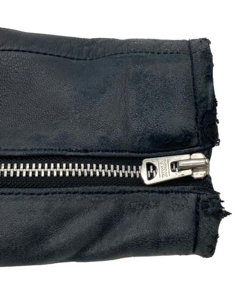 JACKROSE（ジャックローズ）JACKROSE (ジャックローズ) ラムレザーダブルライダースジャケット ダークネイビー サイズ:Lの古着・服飾アイテム