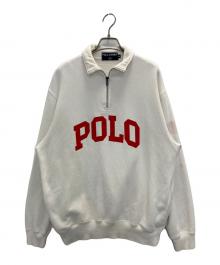POLO SPORT（ポロスポーツ）の古着「”POLO”PRINT H/Z SWEAT」｜ホワイト
