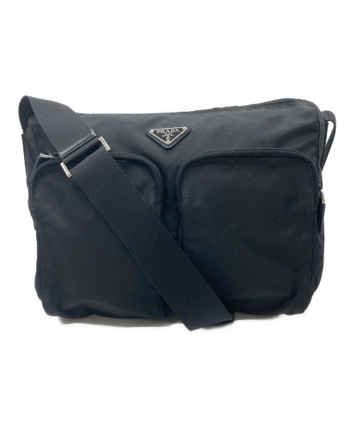 PRADA（プラダ）PRADA (プラダ) ナイロンショルダーバッグ ブラックの古着・服飾アイテム